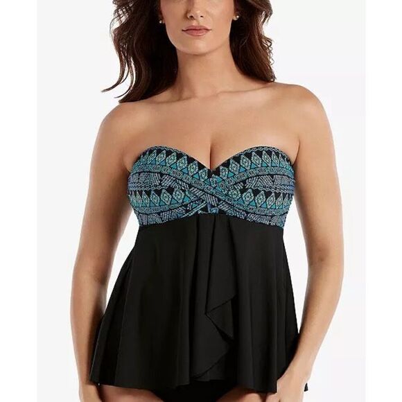 New. Miraclesuit bandeau tankini top. Size 14. Retails $129 - Picture 1 of 7